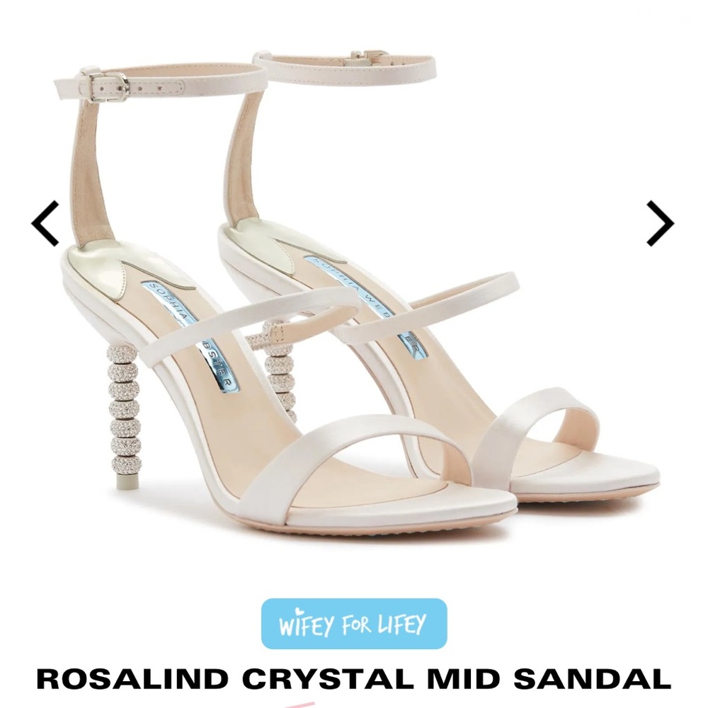 Sophia Webster White Rosalind Crystal Mid Sandal